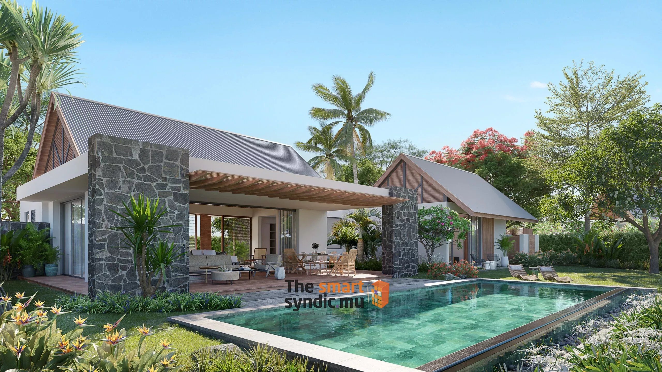 Une villa 3 chambres où l’on vit aussi bien à l’extérieur qu’à l’intérieur.